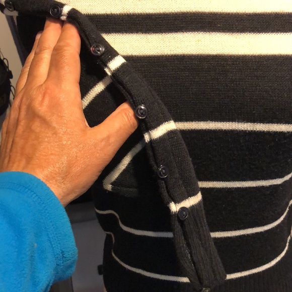 Black and white cotton sweater - Picture 3 of 3